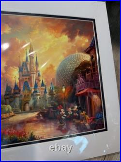 Walt Disney World Parks Thomas Kinkade Four Parks One World Print 14x18 Art