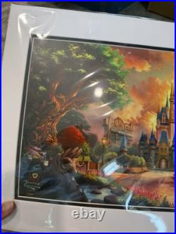 Walt Disney World Parks Thomas Kinkade Four Parks One World Print 14x18 Art