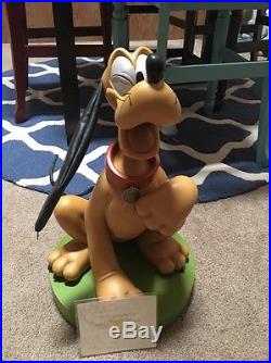 Walt Disney World Pluto 75th Anniversary BIG Figure On Stand W COA Rare