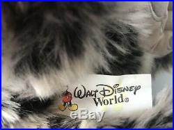 Walt Disney World Pre-Duffy Hidden Mickey Lying Down Grey Bear Soft Toy RARE