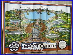 Walt Disney World Productions Epcot Center World Showcase Poster Map VTG 30 x 44