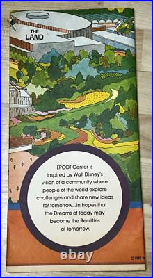 Walt Disney World Productions Epcot Center World Showcase Poster Map VTG 30 x 44