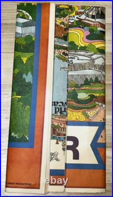 Walt Disney World Productions Epcot Center World Showcase Poster Map VTG 30 x 44