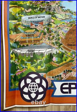 Walt Disney World Productions Epcot Center World Showcase Poster Map VTG 30 x 44