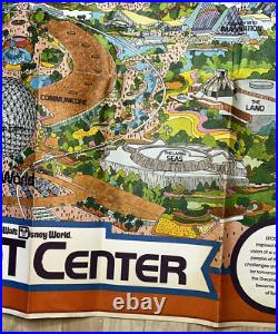 Walt Disney World Productions Epcot Center World Showcase Poster Map VTG 30 x 44