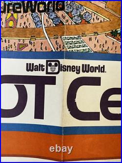 Walt Disney World Productions Epcot Center World Showcase Poster Map VTG 30 x 44