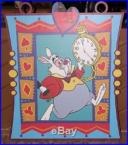 Walt Disney World Prop Alice In Wonderland Large Sign White Rabbit Used In Park