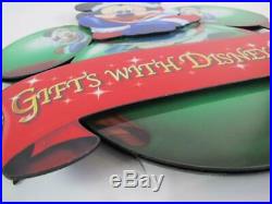 Walt Disney World Prop Display Park Sign Santa Mickey 2 Sided 3D Magic Christmas