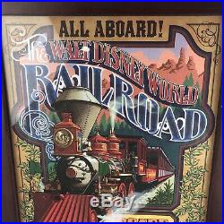 Walt Disney World Railroad Framed Frontierland Main Street Vintage Poster Print