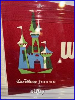 Walt Disney World Red Felt Pennant Flag 30 Framed New