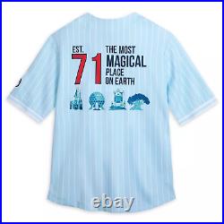 Walt Disney World Resort Baseball Jersey Adult Large Pinstripe Disney Shirt