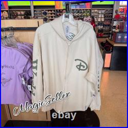 Walt Disney World Resort Beige Spirit Jersey Sweater Zip Up Hoodie Size S NWT