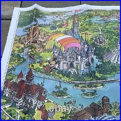 Walt Disney World Resort Poster Map Circa 90s Magic Kingdom EPCOT MGM Studios