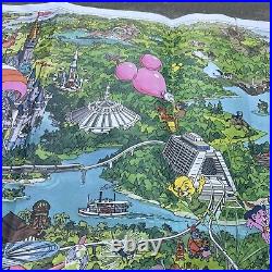 Walt Disney World Resort Poster Map Circa 90s Magic Kingdom EPCOT MGM Studios