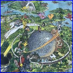 Walt Disney World Resort Poster Map Circa 90s Magic Kingdom EPCOT MGM Studios