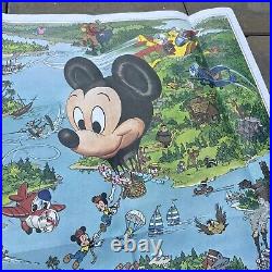 Walt Disney World Resort Poster Map Circa 90s Magic Kingdom EPCOT MGM Studios