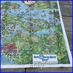 Walt Disney World Resort Poster Map Circa 90s Magic Kingdom EPCOT MGM Studios