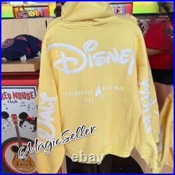 Walt Disney World Resort YELLOW Zip-Up Hoodie Sweatshirt Size XS New 2026