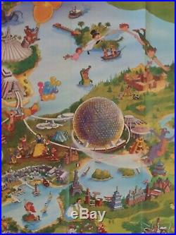 Walt Disney World Resort poster/map featuring park attractions