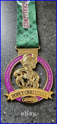 Walt Disney World Run 2014 Inaugural Dopey Challenge Marathon Medals CompleteSet