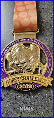 Walt Disney World Run Disney 2016 Dopey Challenge Marathon Medals Complete Set