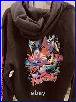 Walt Disney World Sorcerer Mickey Fantasmic Glow In The Dark Zip Hoodie Medium