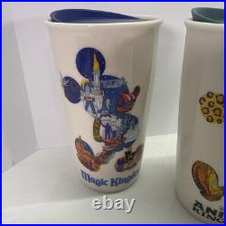 Walt Disney World Starbucks Mickey Mouse Ceramic Tumblers Set All 4 Parks