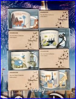 Walt Disney World Starbucks You Are Here ORNAMENTS 4 Park Set MK AK Epcot HS New