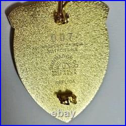 Walt Disney World Style Numbered Badge #7 Gold Tone New Unissued Replica