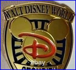 Walt Disney World Style Numbered Badge #7 Gold Tone New Unissued Replica