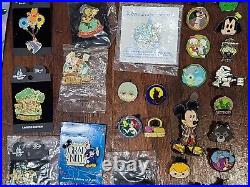 Walt Disney World TRADING PINS Lot of 61 Assorted Mix of New & Used, Lanyards