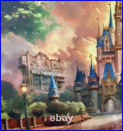 Walt Disney World Thomas Kinkade Four Parks One World Print Art 14x18NEW