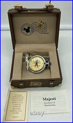 Walt Disney World Tour Mickey Mouse Pocket Watch 30 Years in Case Vtg Ltd Ed