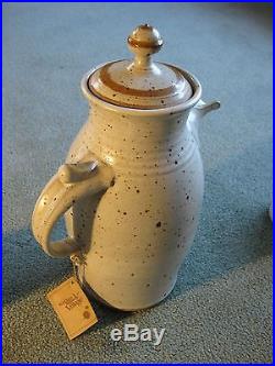 Walt Disney World Village Pottery Stoneware Tea Set signed McDaniel, Handmade