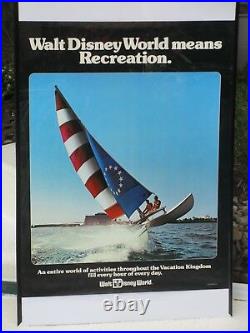 Walt Disney World Vintage 1976 Poster Wdw Recreation Sailboat Seven Seas Lagoon