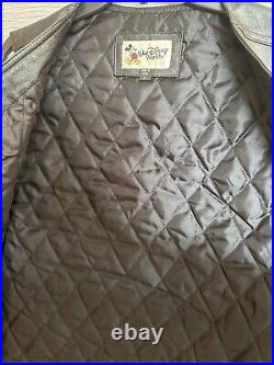 Walt Disney World Vintage Pirate Crew Magic Kingdom Leather Moto Vest Size Large