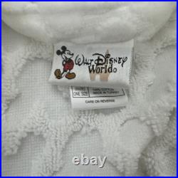 Walt Disney World Waffle 100% Cotton Bath Robe With belt White Size One Size