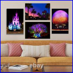 Walt Disney World Wall Art 4pcs Wrapped Canvas Set 16x24 1.5 Deep Walt Disney World Wall Art 4pcs Wrapped Canvas Set 16x24 1.5 Deep