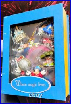 Walt Disney World Where Magic Lives Storybook Ornament Set 8 Pc 2008 New Retired