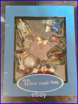 Walt Disney World Where Magic Lives Storybook Ornament Set 8 Pc 2008 New Retired