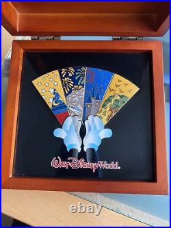 Walt Disney world 4 Parks Pin Set In A Wooden Disney Box