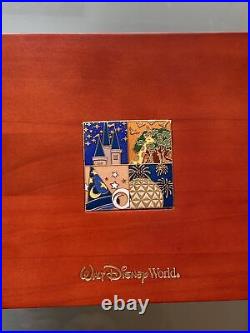 Walt Disney world 4 Parks Pin Set In A Wooden Disney Box