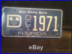 Walt Disney world grand opening october 1971 licence plate