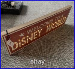 Welcome To Disney World Wooden Light Up Sign 25cm x 70cm x 5cm