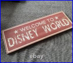 Welcome To Disney World Wooden Light Up Sign 25cm x 70cm x 5cm