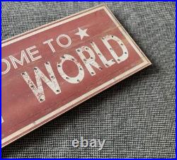 Welcome To Disney World Wooden Light Up Sign 25cm x 70cm x 5cm