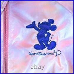 XL Walt Disney World 50th Anniversary Pink Iridescent Bomber Windbreaker Jacket